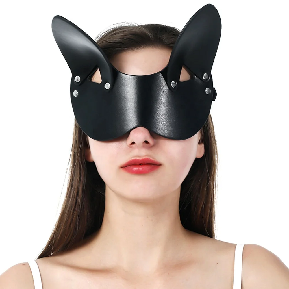 Punk Cool Simple Personality Cat Rabbit Ear Eye Mask Party Makeup Ball  Women Men Decorative Face Mask