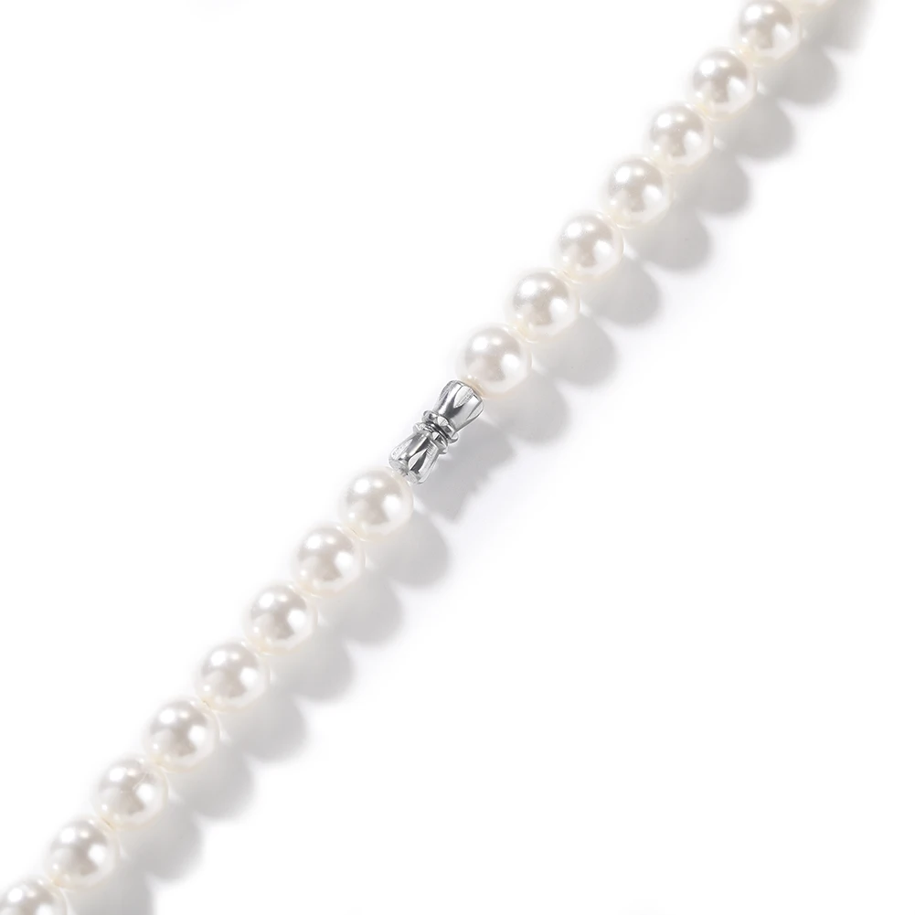 Fashion vintage pearl necklace light luxury number 6 aaaaa cz chain choker design sense pearl necklace for women jewelry