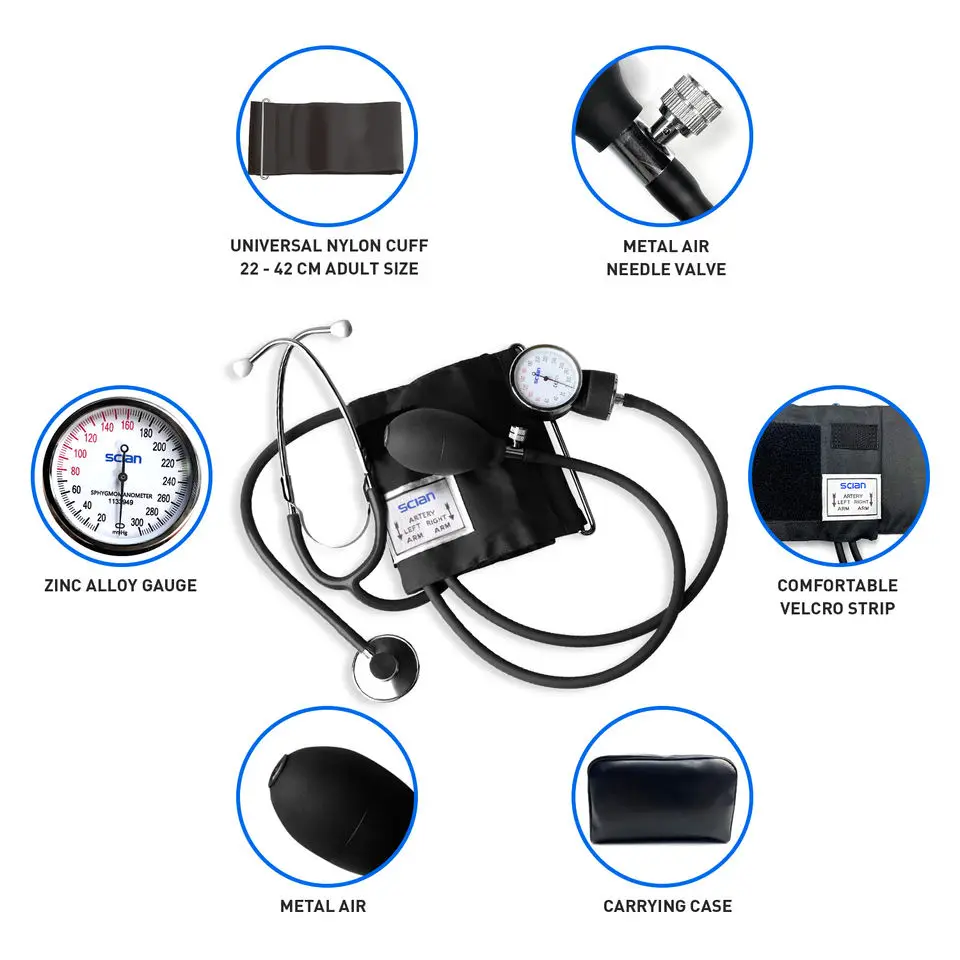 HONSUN Upper Arm Manual BP Aneroid Sphygmomanometer With Single Or Dual Head Stethoscope
