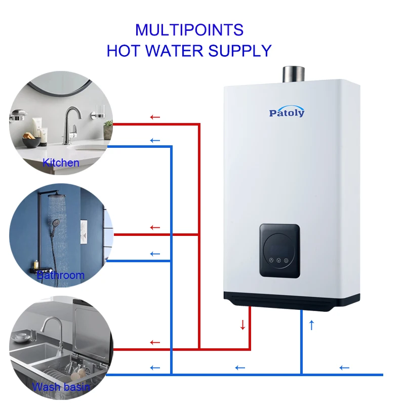 Wholesale CE 10L13L16L Smart Electric Gas Hot Water Heaters Energy Efficient Wall Mounted for Household or Hotel Use