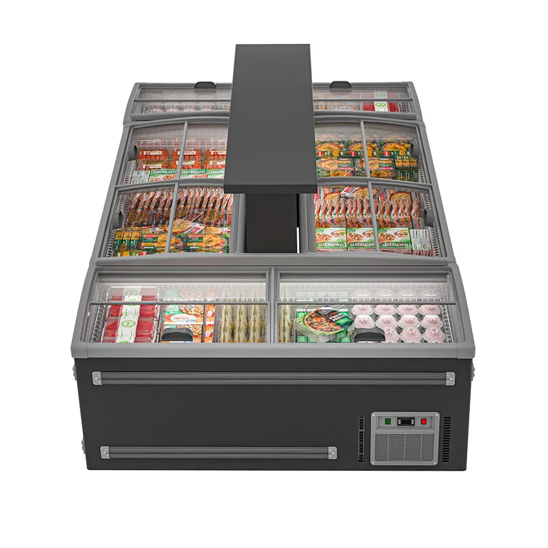 1000L Single-Temperature Supermarket Refrigerator and Freezer Showcase Open Island Freezer Used in Supermarkets