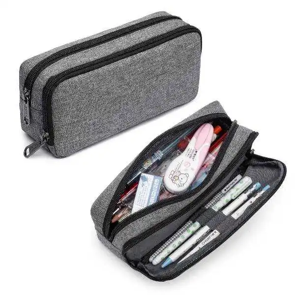 Multi Components Big Capacity Case Pen Pouch Holder Stationery Desk Organizer Pencil Cases Pencil Bag with Double Zippered