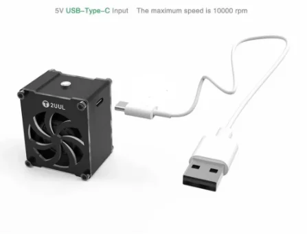 2UUL Mini Fan 5V USB Type-C Power Supply Input Soldering iron Smoke Absorber For Phone Motherboard CPU Welding Repair Tools