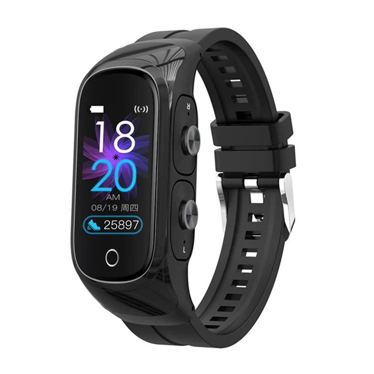 New products 2021 Heart Rate Fitness Tracker Blood Pressure Monitor Smartwatch 2 in 1 Earphone Men Women Smart watch N8