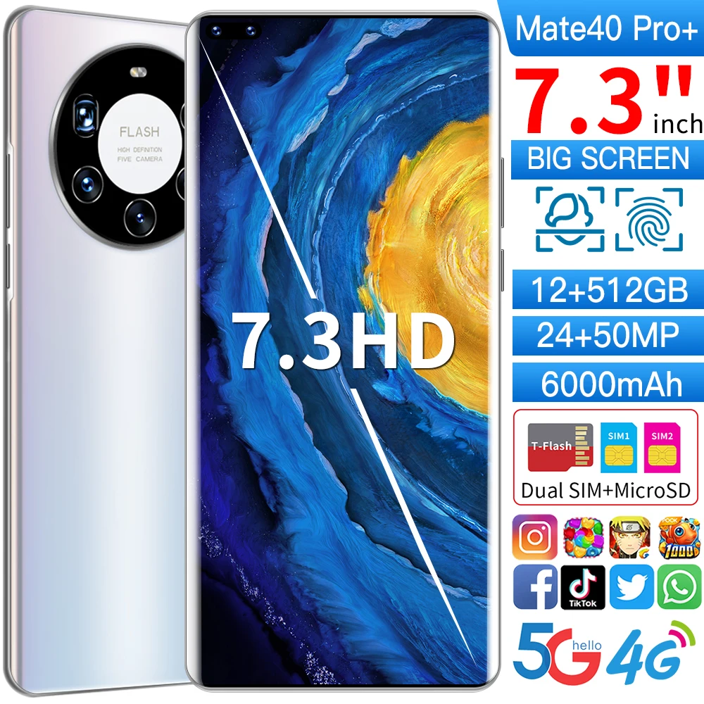 User Manual High grade improvement  MTK6889  5G LTE  7.3 inch smart  display smartphone 24mp 50MP mobile phone 12GB 512GB