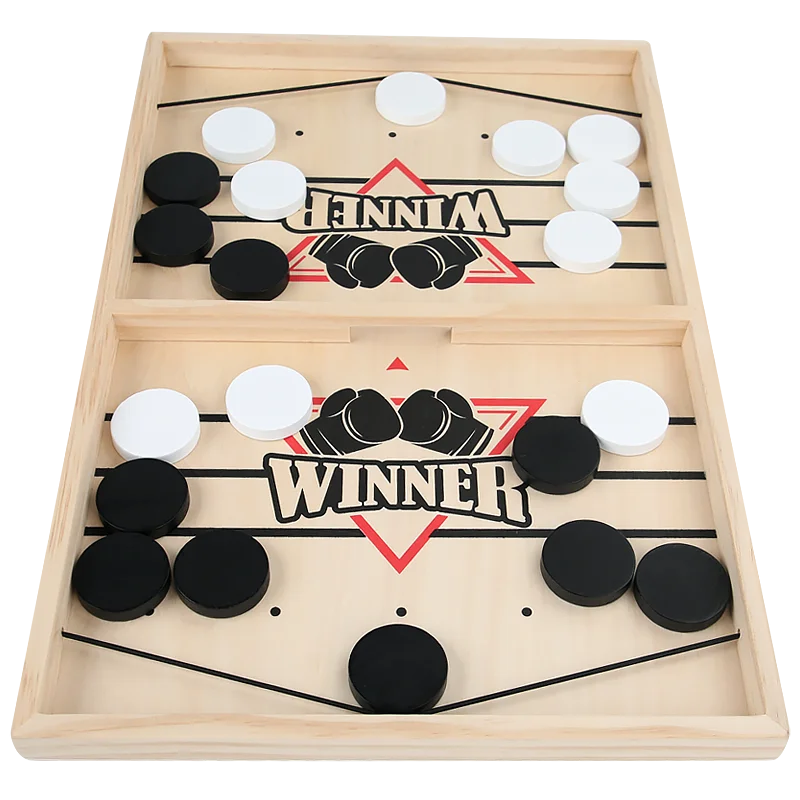 Unisex Fast Sling Puck Game Family Tabletop Slingshot Sport Winner Board Desktop Battle Ice Hockey Wood Tabletop Sport