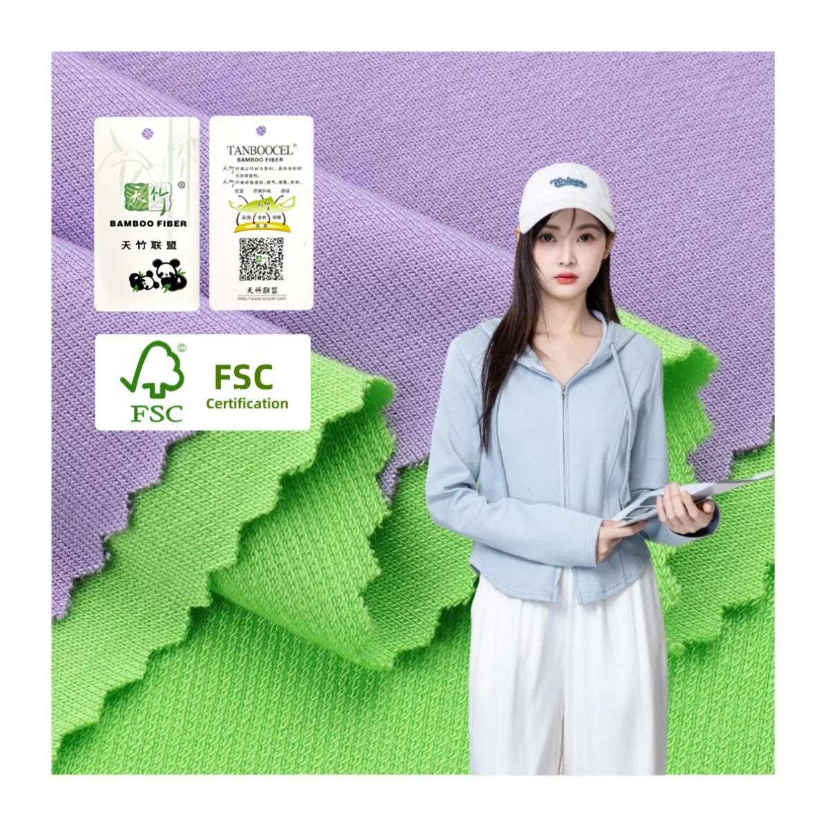 Factory OEKOTEX-100 Sustainable Organic Lyocell 95 Bamboo 5 Spandex Bamboo Fiber Terry Fabric