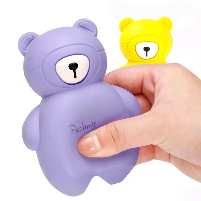 Durable safe non-toxic bear shape pet leaky nibble toy