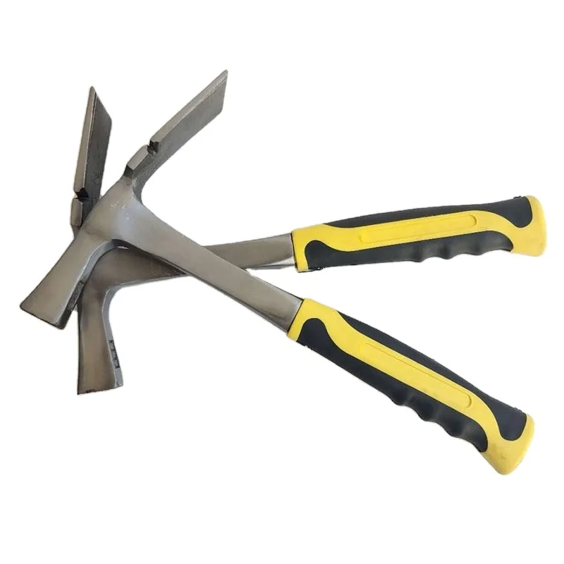 Magnetic roof axe wooden handle sheep horn hammer tent ground nail iron hammer life-saving tool