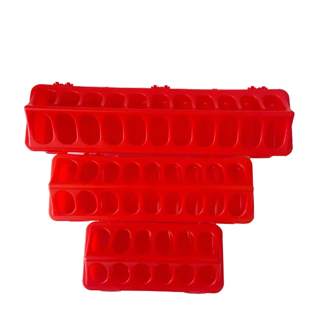 red New Chicken Duck Goose Plastic Trough Automatic Leak Feeder Animal Feeders Chicken feeder