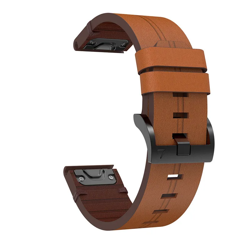 RYB 20mm 22mm 26mm Luxury Vintage Genuine Leather Watch Band Strap for Garmin Forerunner 935 945 955 Fenix 7 6 5 epix Gen 2