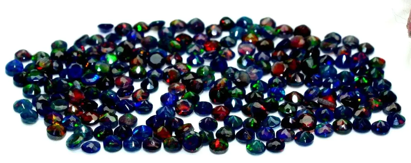 Натуральный черный Эфиопский Опал 3 мм незакрепленный драгоценный камень круглой граненой огранки разной формы для изготовления ювелирных изделий ограненный