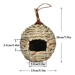 Amazon Hot Sale 3 Packs Hanging Natural Reed Hand Woven Grass Hideaway Finch Canary Chickadee Woven Bird Nest