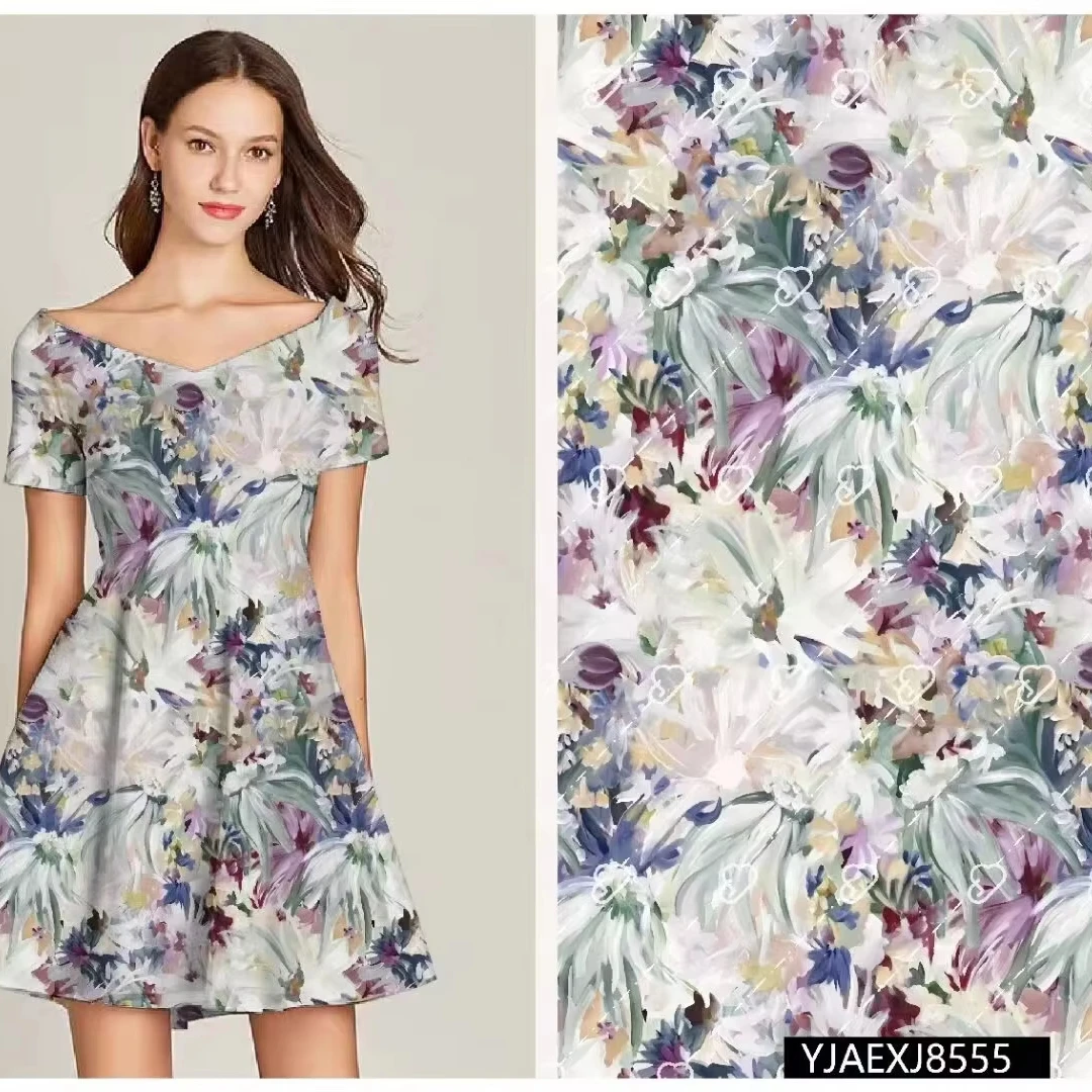 100% Cotton Fabric For Clothing Fabric Fashionable Floral Fabric With The Pattern of Geometric Stripes  Pure Cotton Print