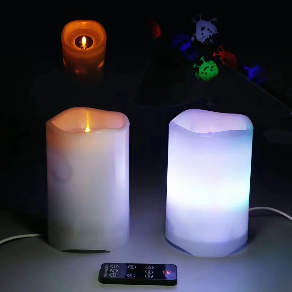 Rotating Image Real Wax Projection battery LED Candle With USB Create your own candle