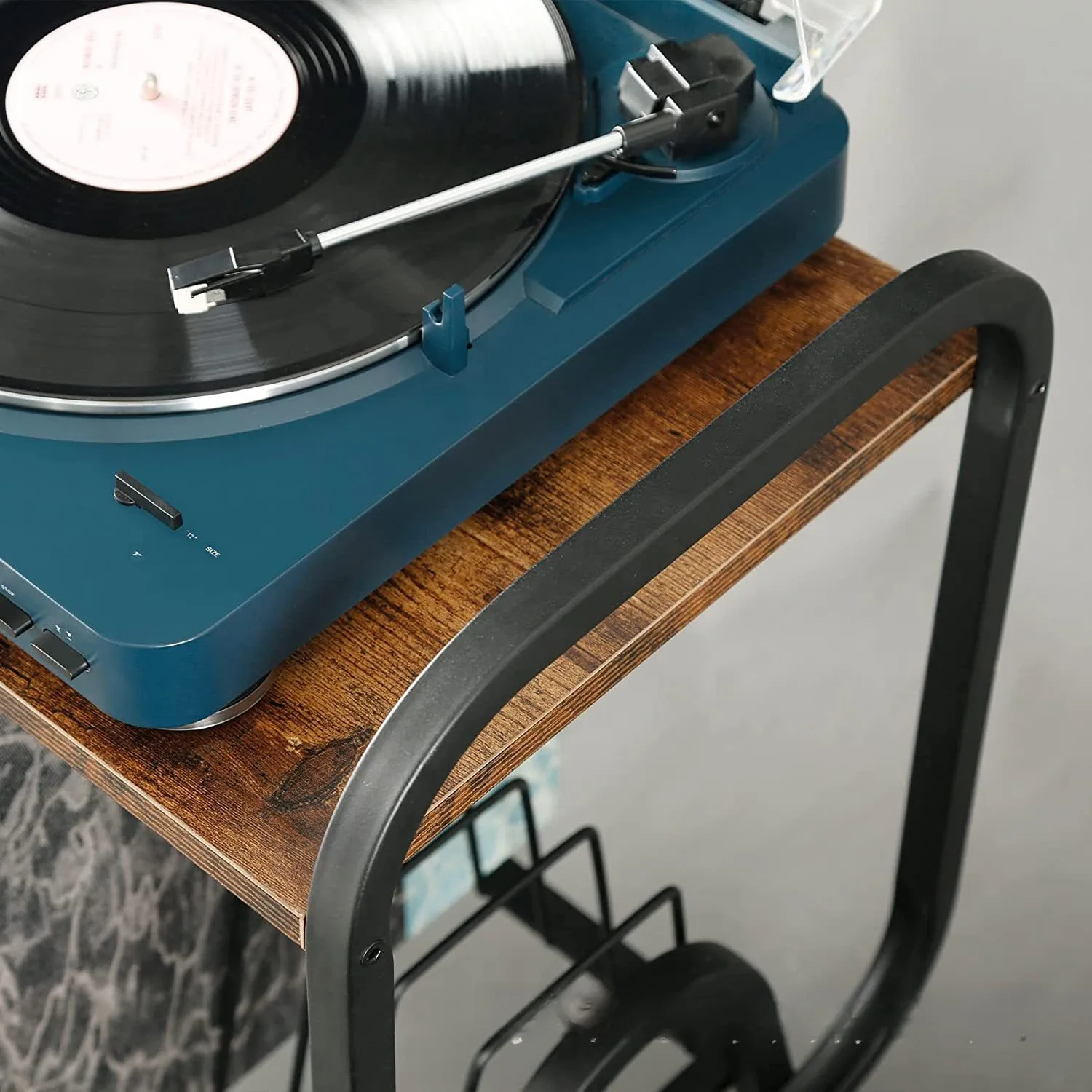 Hot sale removeable vinyl film rack CD storage shelf console rack with wheel