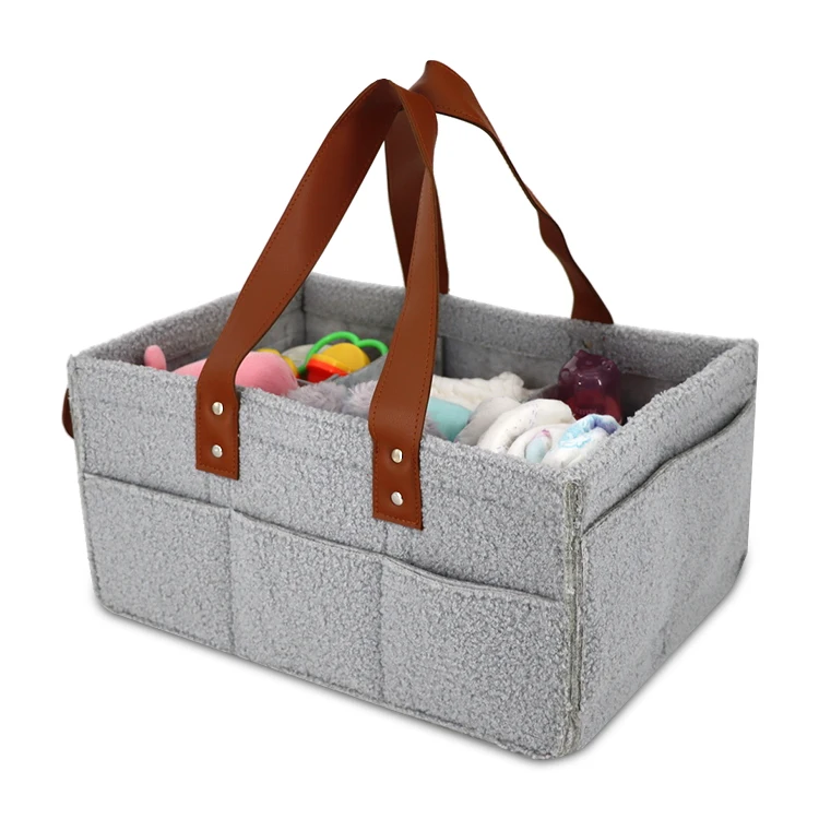 Wholesale Portable Storage Basket Baby Diaper Bag Caddy With Shoulder Strap