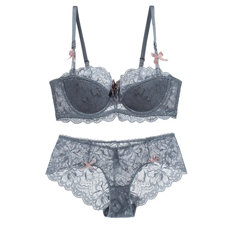 US2314 Bra Set Lace Thin Cotton Cup Received By The Breast Side Sexy Underwear 5 Row Buckle Bra Set