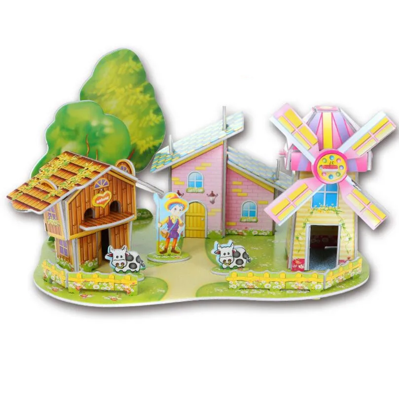 Romantic Beach Pattern 3d Paper Puzzle Promotional Gifts For Children
