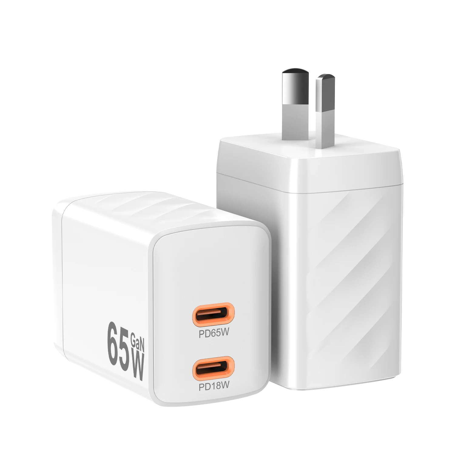 CE FCC ROHS Certified 65W GAN Quick Charger USB C PPS Full Protection  US EU IN AU UK Phone Charger PD Function wall Charger