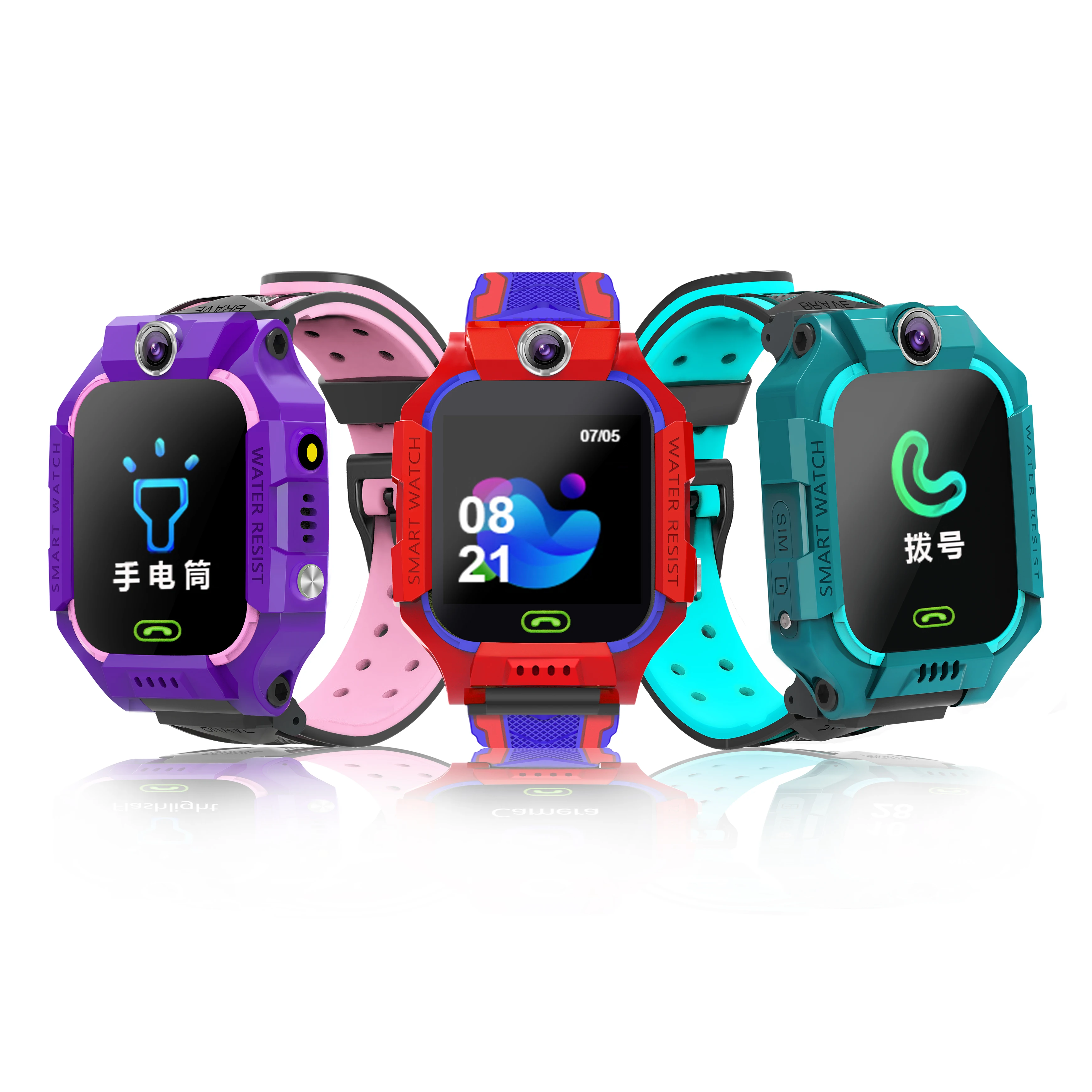 Z6 Q19 kids watch in Mobile Phones Camera Flashlight GSM LBS positioning One key SOS Waterproof Baby smart watch Z6 Q19