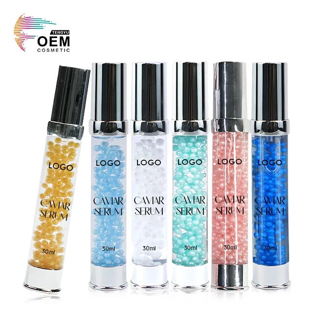 Private Label Serum De Caviar Essence 30ml Glowing Brightening 24k Gold Whitening Caviar Essence Face Serum