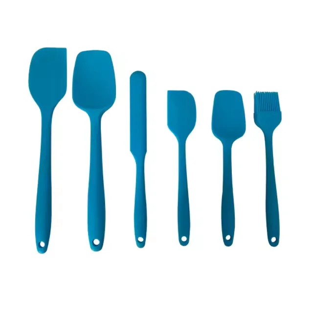 BPA free 6pcs silicone utensil set for baking Food Grade silicone Spatula Scraper brush set baking Cookware set