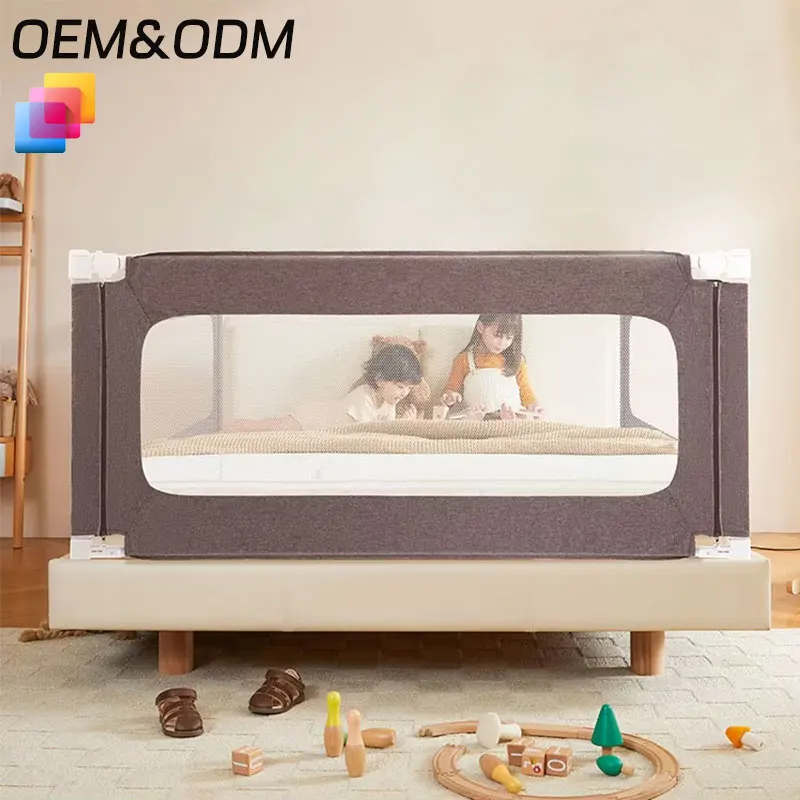 New Launched Baby Bed Rail Guard for Toddlers Sleeping Side Fence Kids Anti Falling Lifting Oxford Material Baby Bed Rail