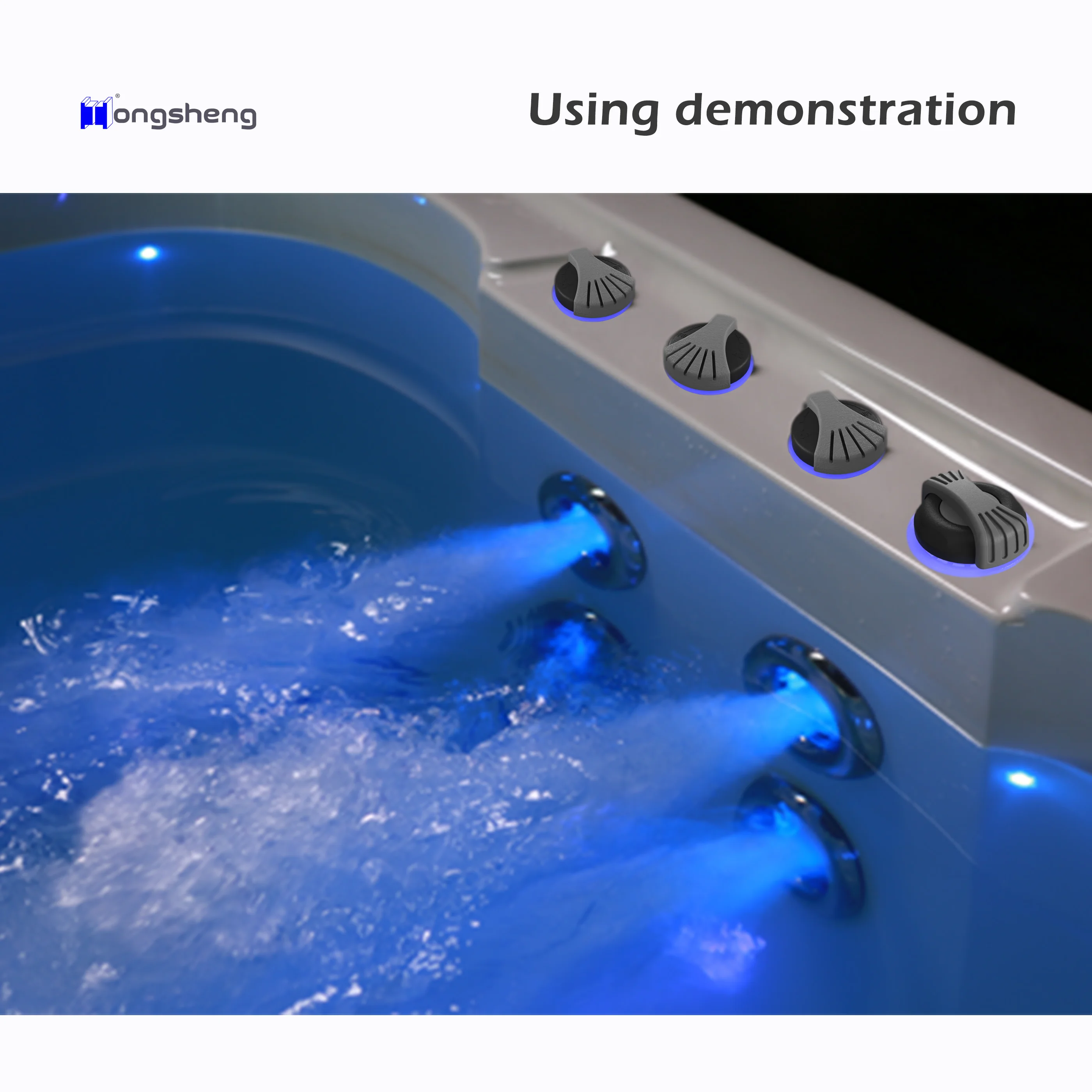 Ice Bath Tub Hot tub Spa Air Controller with textured Surface Scallop handle LED corner whirlpool tub Spa Air Regulator