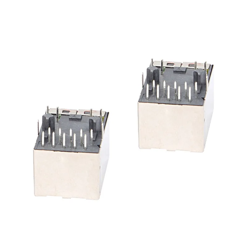 100Base 8p8c cat7 Tab DOWN RJ45 Female Connector with magnetic rj45 jack connector