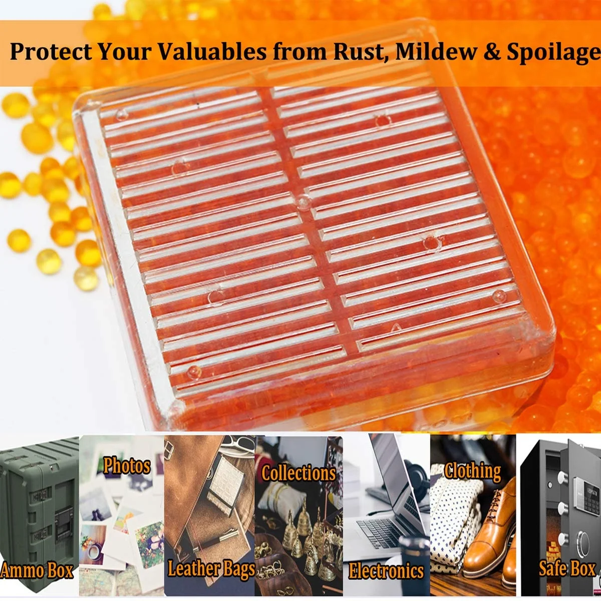 2024 Hot Sale Orange Silica Gel Desiccant Tin Box Indicating silica gel desiccant solid