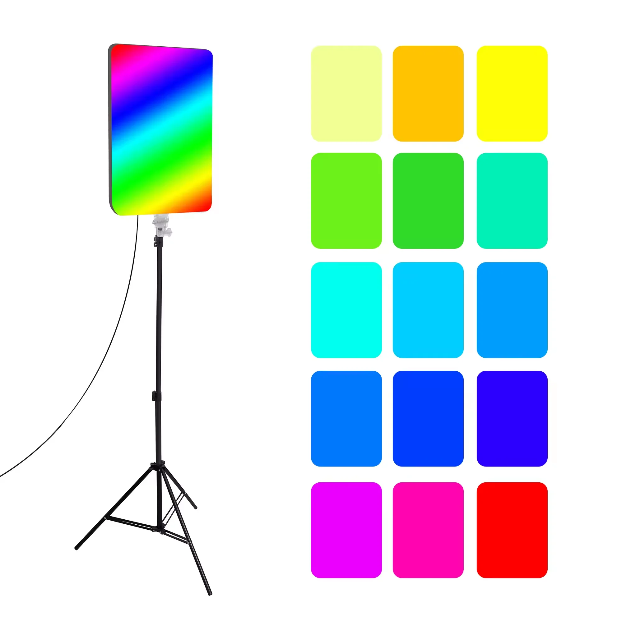 Professional 24 19 16 Inch RGB Color Temperature Adjustable LED Fill Light for Photo & Video Shooting for Studio Use
