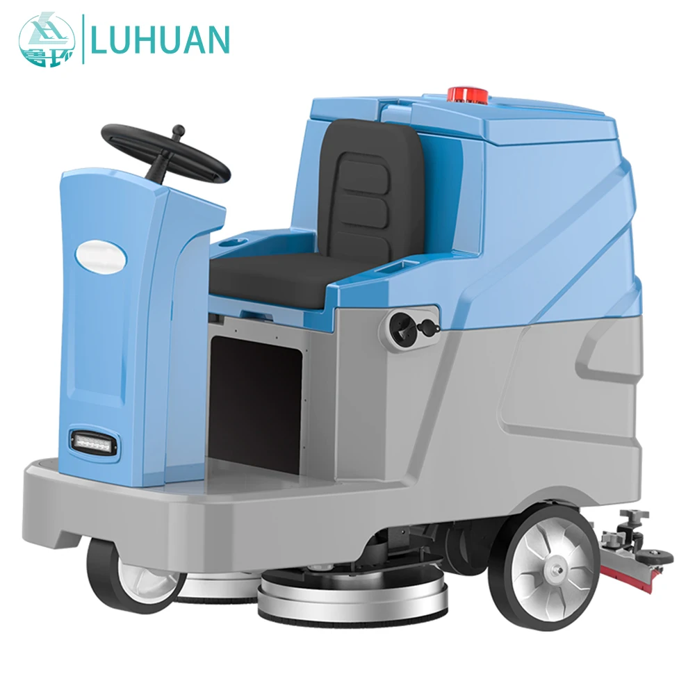 Industrial Commercial Floor Scrubber Cleaning Machine Small Electric Floor Scrubber  driving double scrubbing machine Compact