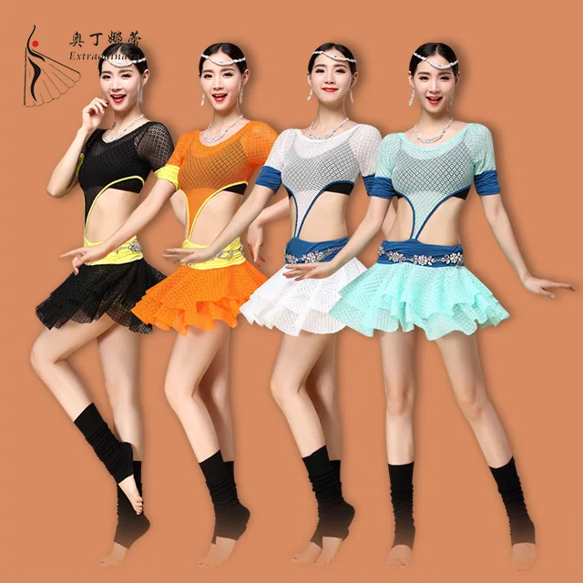 hot selling girl belly dance training costume wear dance set low price