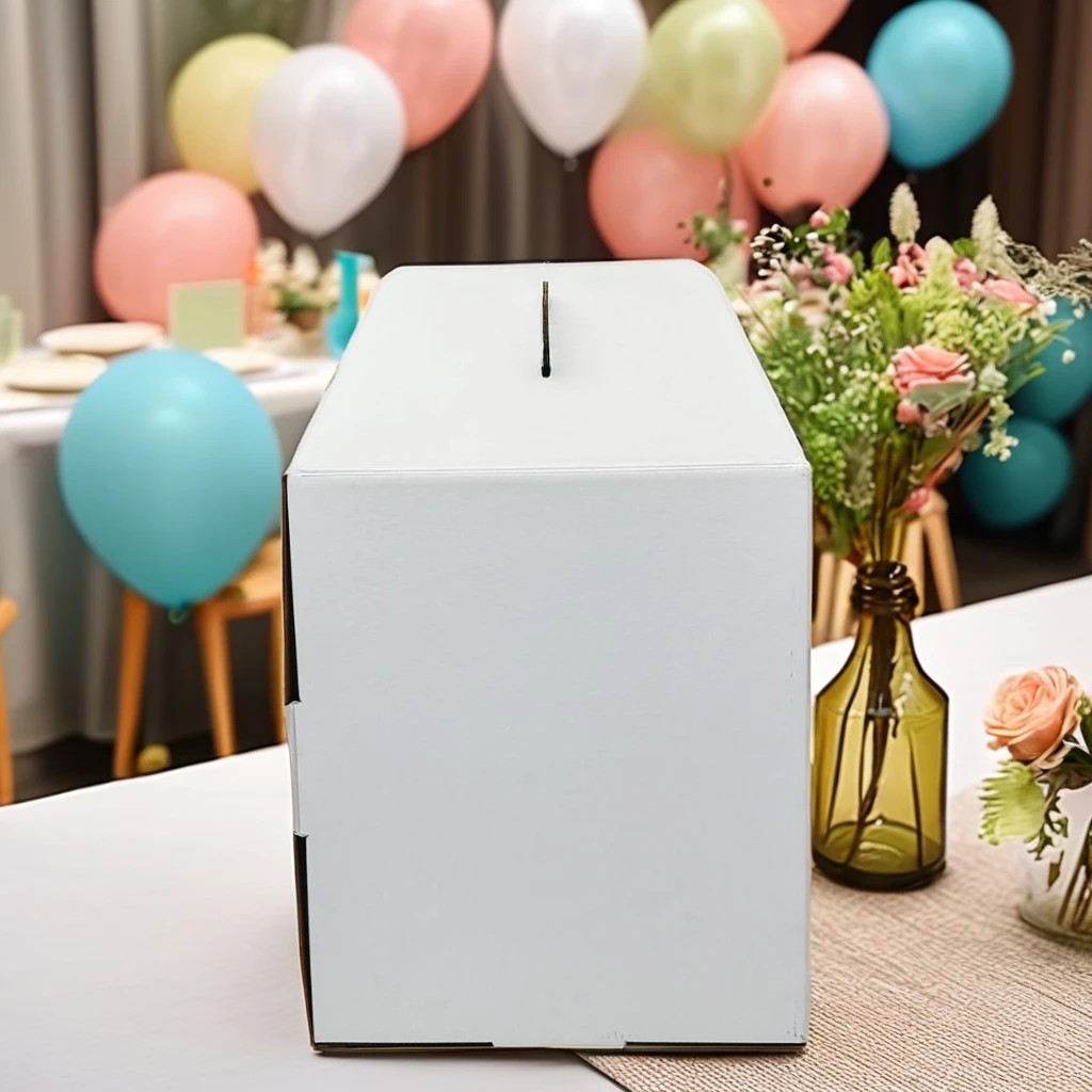 Custom printing corrugated tall cake box  large cake boxes for with handle and clear PET window for  Wedding  Birthday party