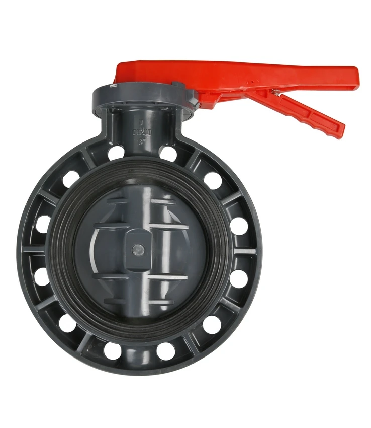 DN50-DN200 PVC Butterfly Valve with Lever Flange to DIN,ANSI,JIS Standard