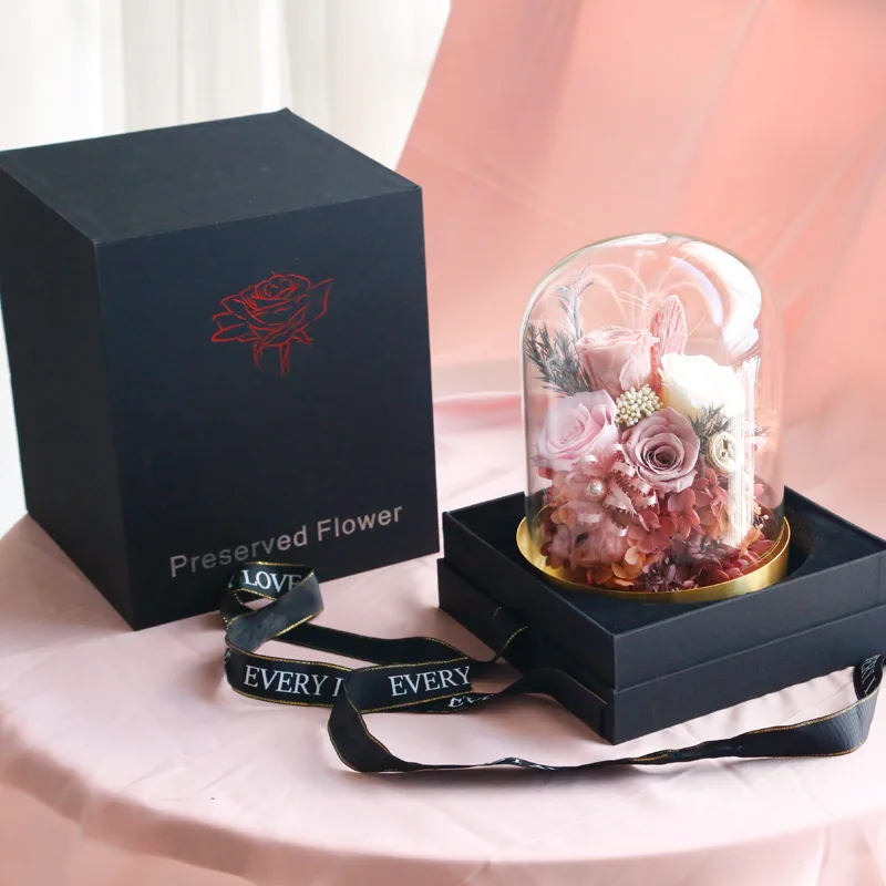 natural Plum peony jasmine rose chrysanthemum violet lily kapok rose preserved color flowers gift box for mom dad