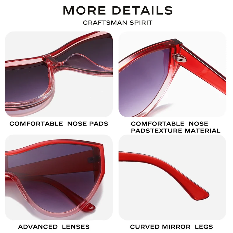 HW 20029 One-Piece Sunglasses Oversized Women Men Cat Eye Sun Glasses UV400 Shades ready stock sunglasses 2023