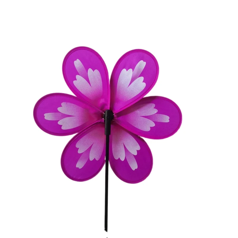 Outdoor Decorative Single Pinwheel Purple Sunflower Shaped Removable Toy Windmill For Sale