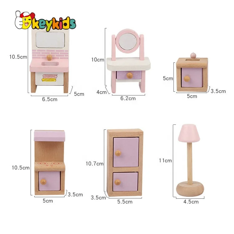 2021 New released children wooden miniature room kits for pretend play W06A388