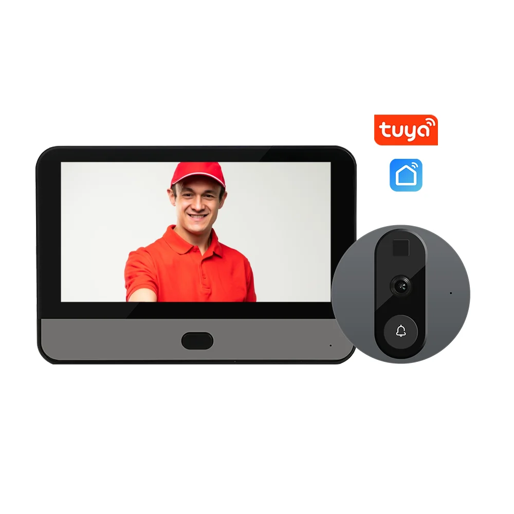 1080P Tuya Peephole Camera WiFi Digital Door Viewer Night Vision Camera Doorbell with PIR Detection Smart Video Doorbell Camera