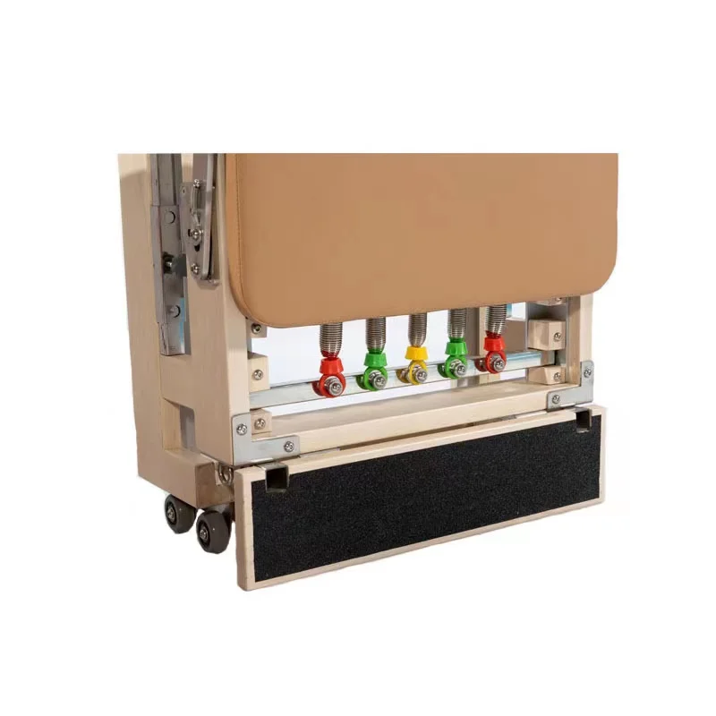 Folding Pilates Reformer Maple Wood Home Exercise Yoga Equipment Training Folding Bed Gym Yoga Studio Pilates Reformer