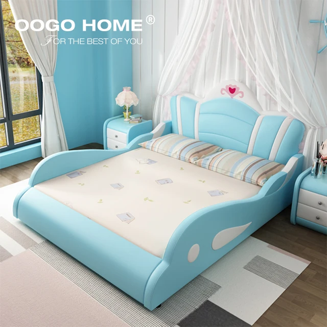 
Wooden cartoon single bed children furniture sets for love 