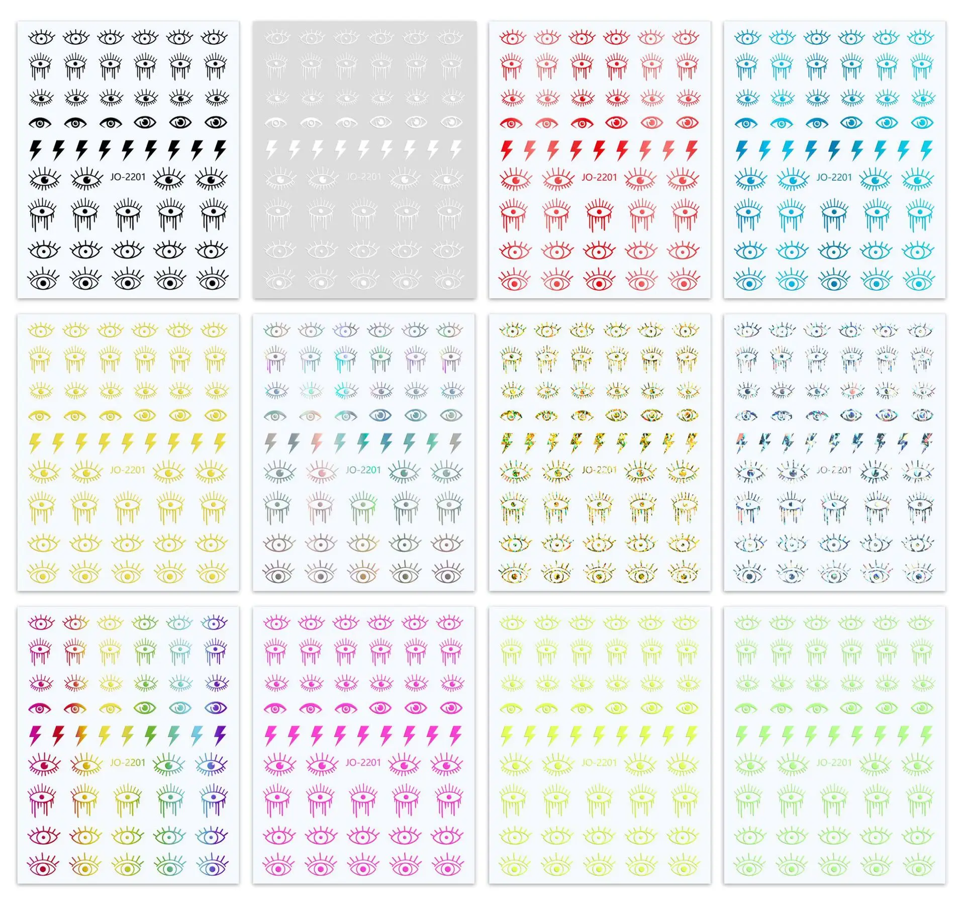 Wholesale 2023 New Product New Creative Design Nail Sticker 5D Blue Eyelash European and American Nail Sticker