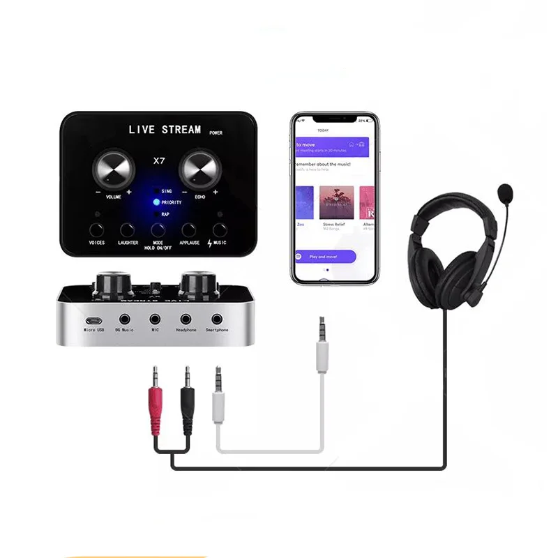 Chinese/English Version Voice Changer Voice Changer Mobile Computer Compatible with External Electronic Audio Live Sound Card