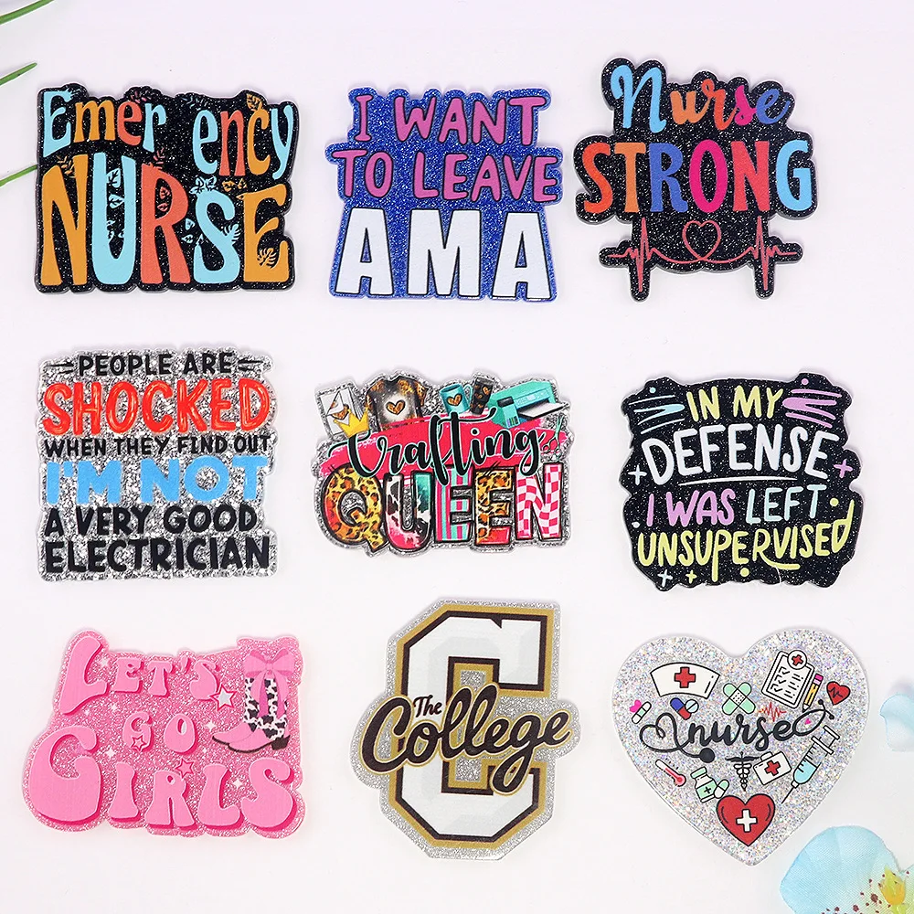 Акриловый плоский значок с блестками патч доктор учитель Хэллоуин Рождественский подарок