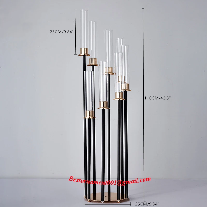 Clear Acrylic Candlestick 8 Arms Candle Holder Stand Wedding Crystal Candelabra Table Centerpieces