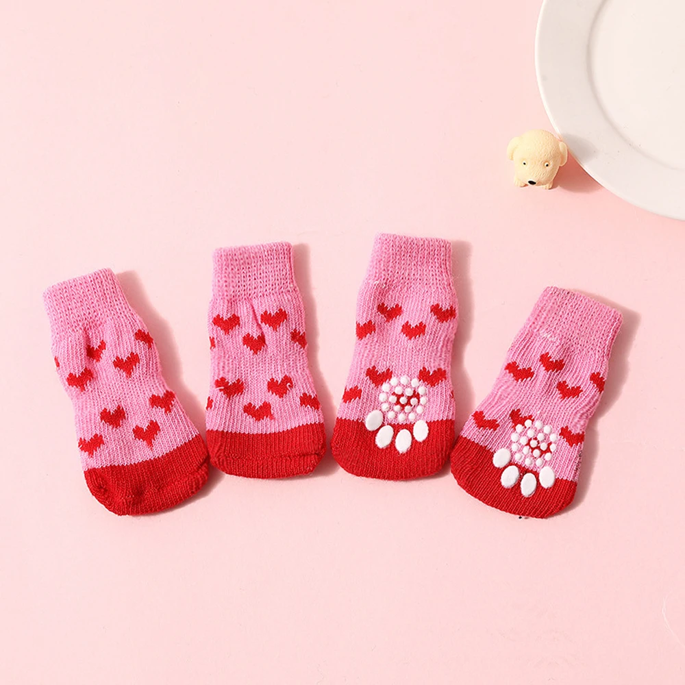Pet socks non-slip warm cat cute foot cover suitable for small and medium Chihuahua Teddy supplies