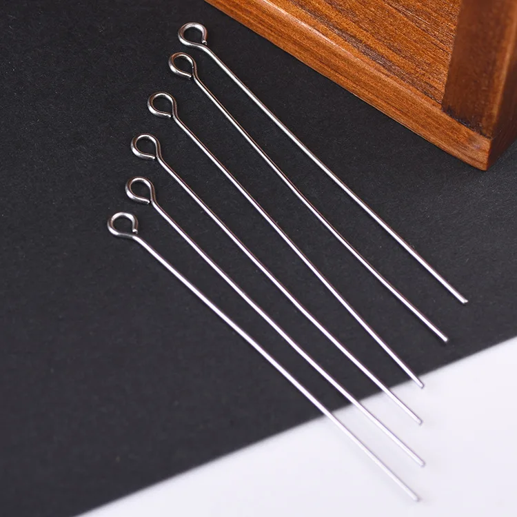 Stainless Steel Figure 9 Needle 0.7mm Flat Head T Needle DIY String Bead Material Accessories (100 Pcs/1 Pack)