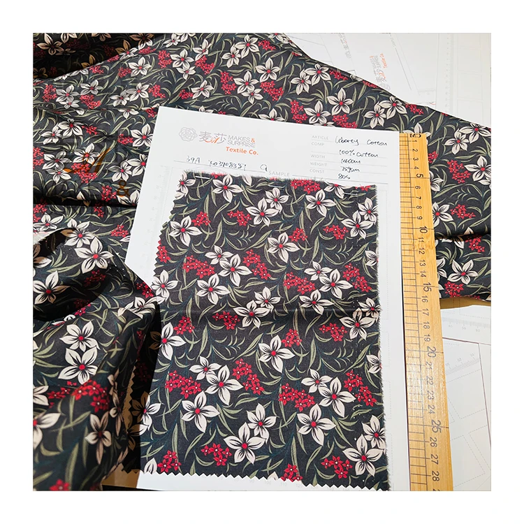 Buy Flower Soft Woven Lovely Liberty Fabric Cotton For Dress Shirt Hat Necktie Cloth